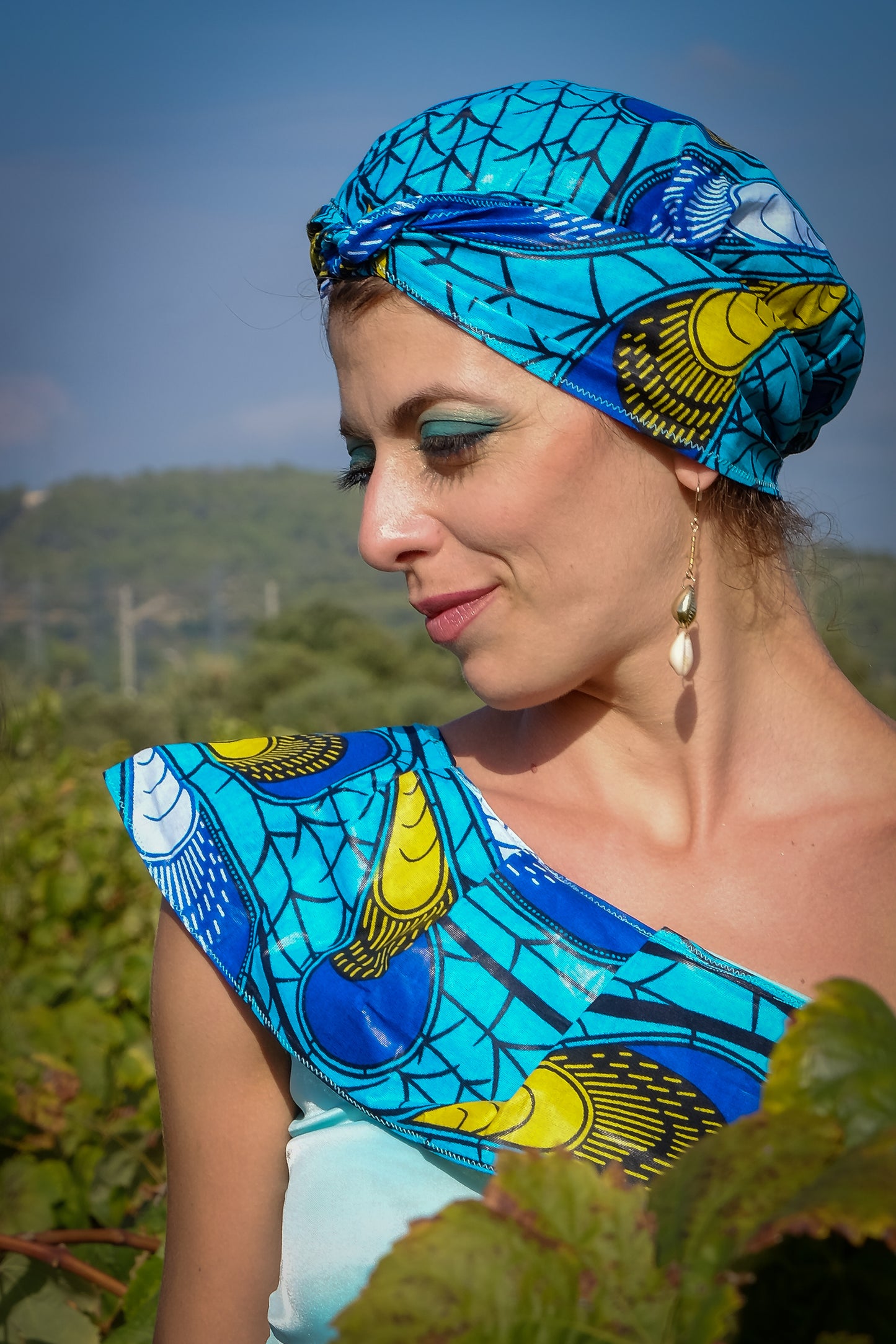 Turbante y top tradicional Wax sintético