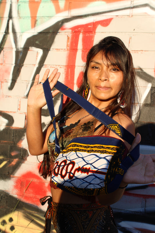 Bolso mediano de algodon 100% wax