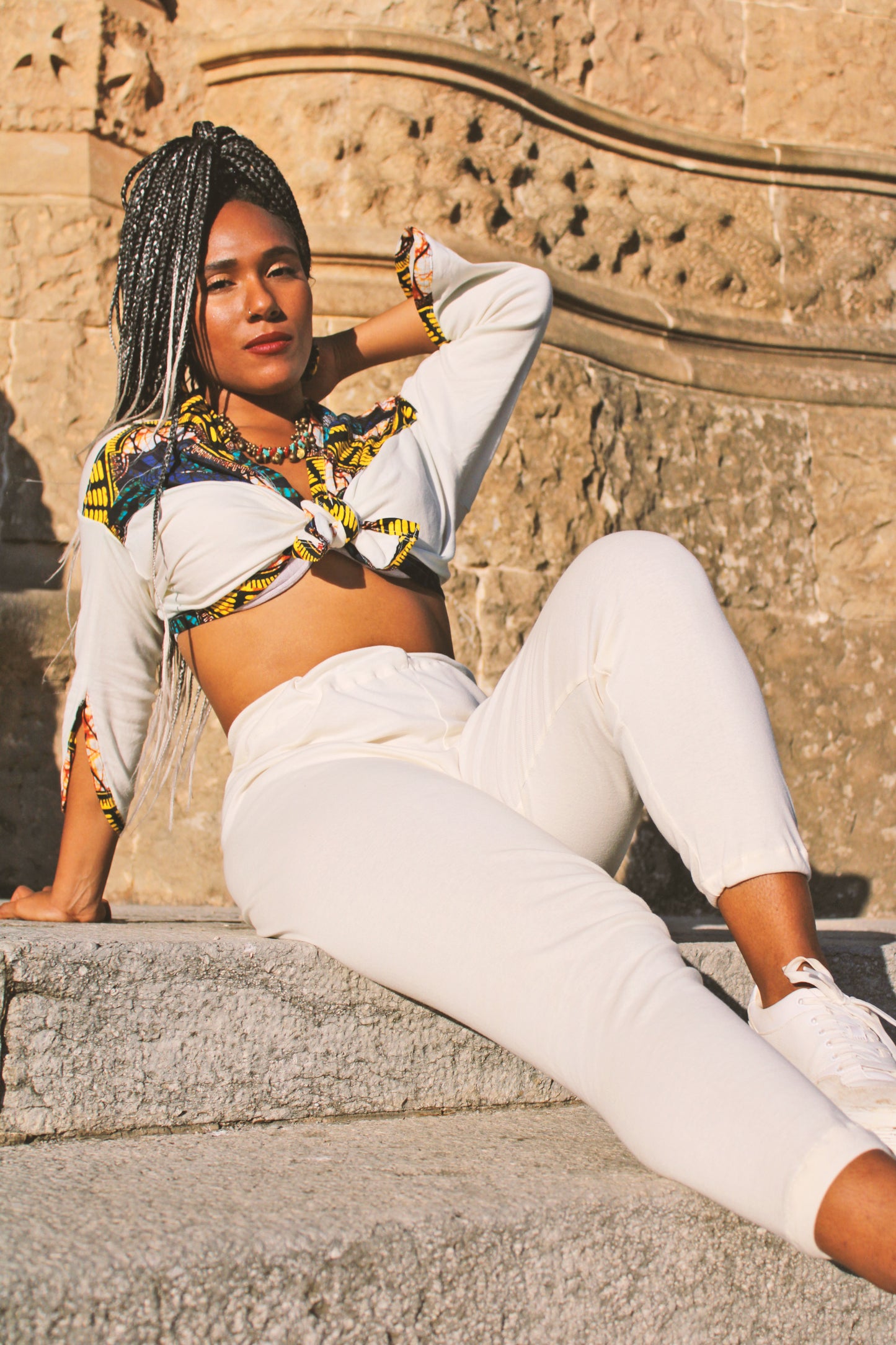 Blusa con estampado y diadema para el pelo