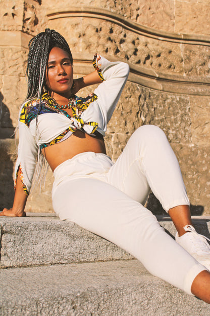 Blusa con estampado y diadema para el pelo