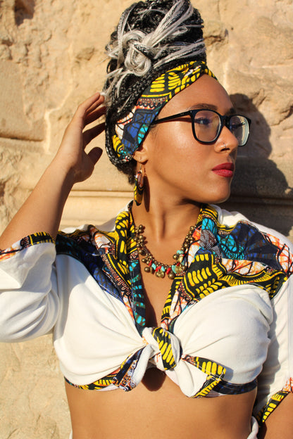 Blusa con estampado y diadema para el pelo