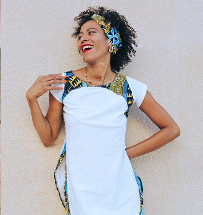 Camisa vestido de manga corta y Diadema