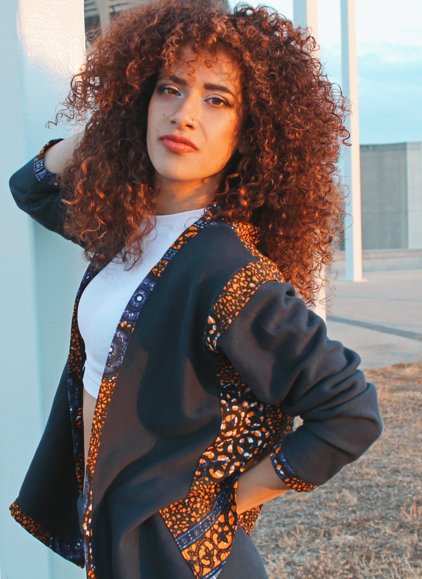 Chaqueta manga larga y leggins de tiro medio con estampado lateral Wax algodon elástico grueso