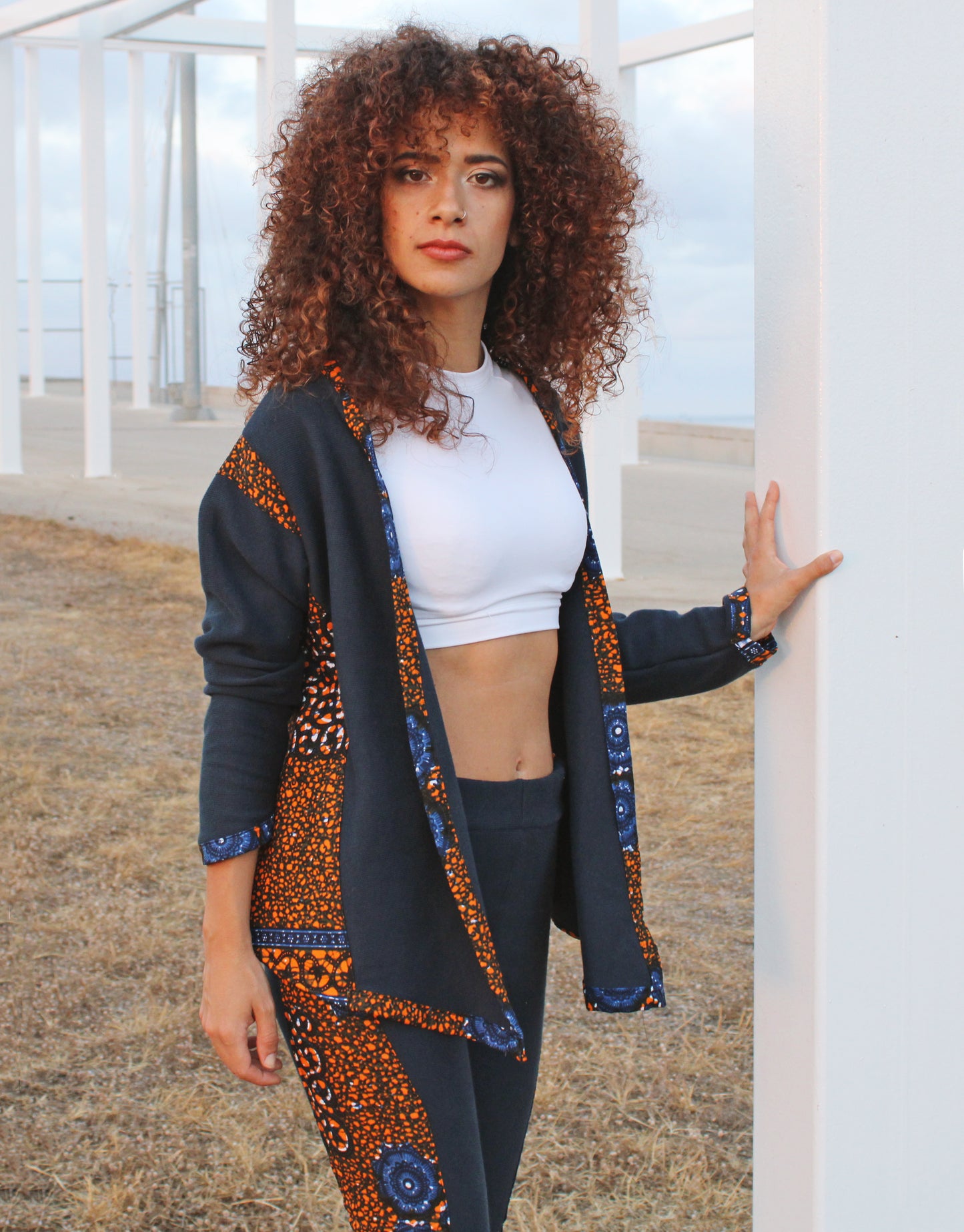 Chaqueta manga larga y leggins de tiro medio con estampado lateral Wax algodon elástico grueso