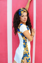 Vestido camiseta corto con estampado Wax y diadema